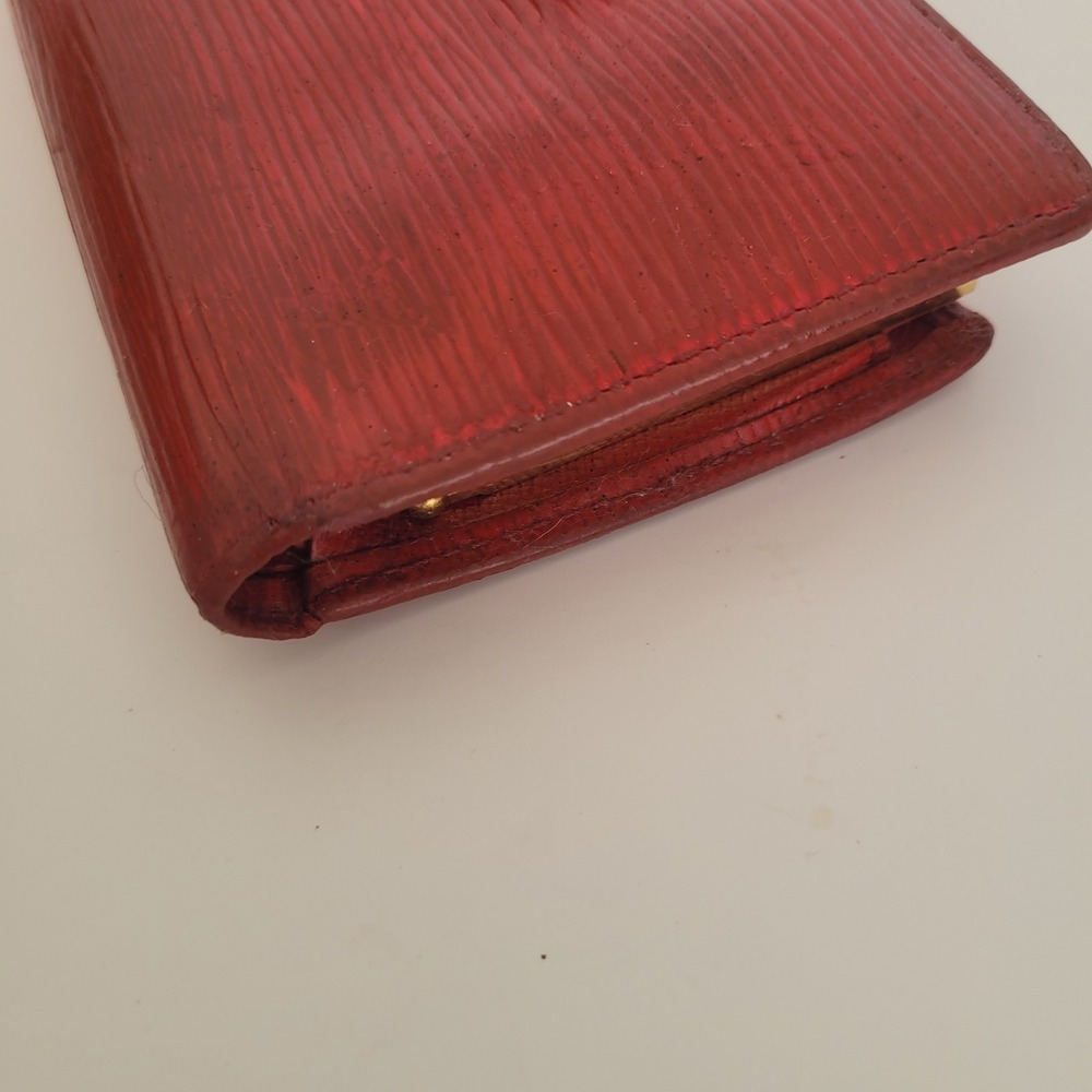 Louis Vuitton Red Epi Leather Portefeuille Viennois Kiss Lock Wallet MI0012 - Picture 14 of 16
